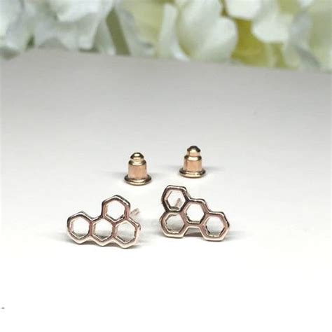 Bee Or Honeycomb Stud Earrings Etsy