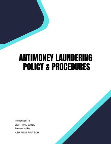 Antimoney Laundering Policy And Procedures Template Eaa And Uk Banking And Fintech Policies