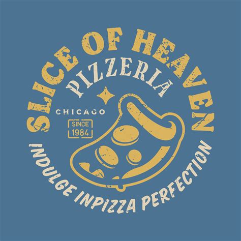 Retro Vintage Slice Of Heaven Pizza Badge Circle Logo 26770398 Vector