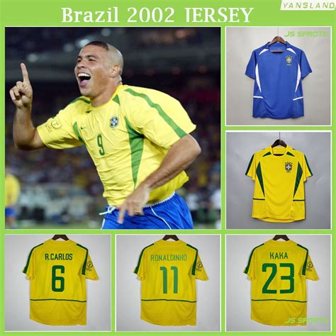 2002 Brazil retro jersey-Brazil Ronaldo Rivaldo Ronaldinho Kaká R.Carlos classic football shirt ...