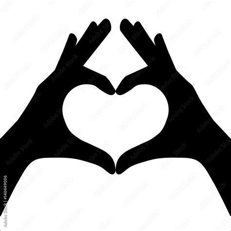 Hands making or formating a heart symbol silhouette Stock Vector ...