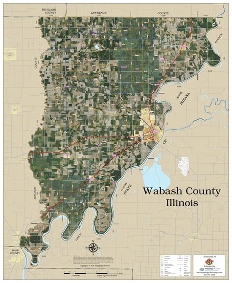 Wabash County Illinois 2020 Aerial Wall Map Mapping Solutions