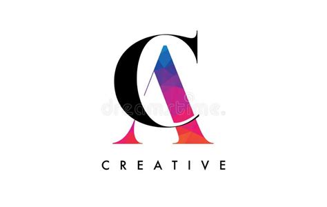 Diseño De Letras Ca Con Corte Creativo Y Textura Arcoiris Colorida