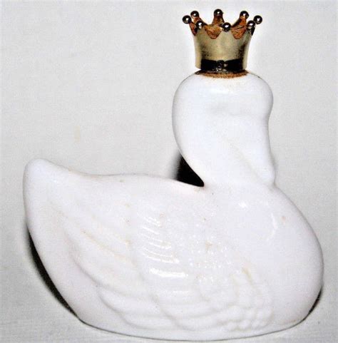 Vintage Avon White Milk Glass Small Swan Shaped Perfume Bottle Avon