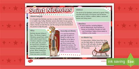 Fact File About Saint Nicholas Teacher Made Twinkl