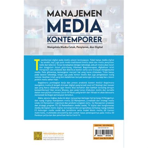 Manajemen Media Kontemporer Mengelola Media Cetak Penyiaran Dan Digital Prenada Media