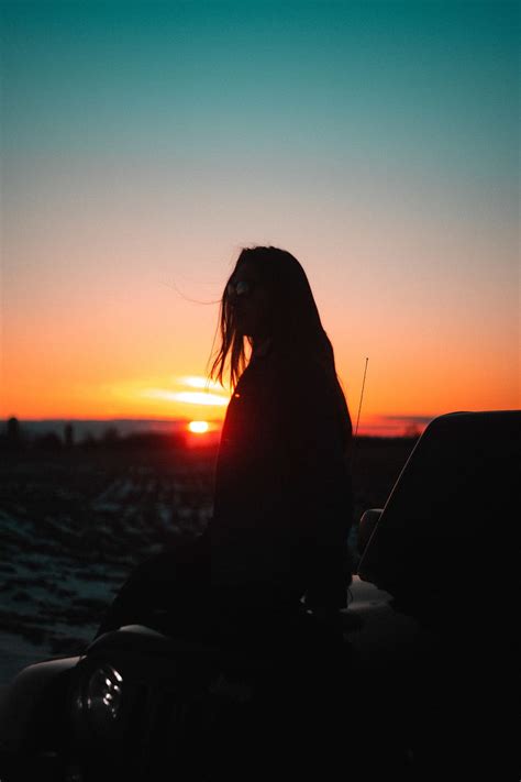 Girl Sunset Silhouette