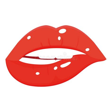 Women Lips Icon Full Sensual Fashionable Kiss Stock Vector