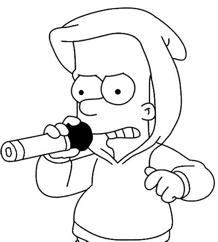 Bart Simpson Gangster Drawings Sketch Coloring Page