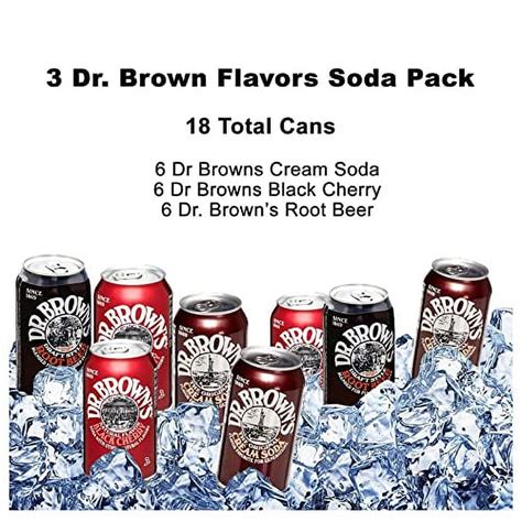 Dr Browns Soda 18 Pack 6 Black Cherry 6 Root Beer 6 Cream Soda 12oz Cans