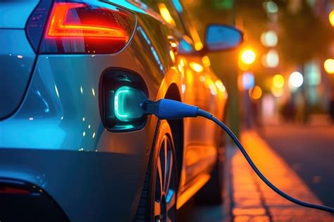 Premium Ai Image An Electric Vehicle Is Plugged Into A Charging Station