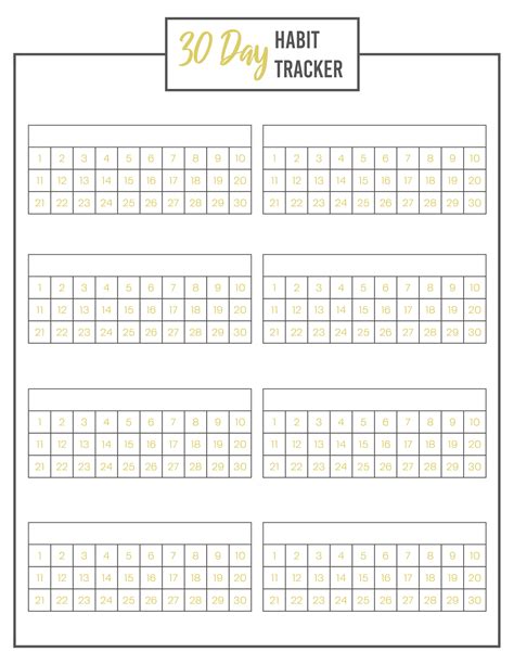 Habit Tracker Printable For 30 Days Stylish Life For Moms Habit