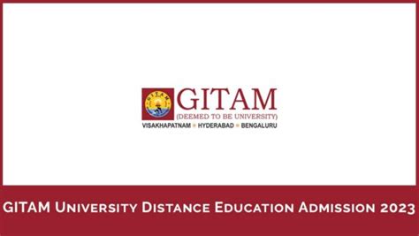 Gitam University Distance Education Admission 2023 Form Eligibility Etc