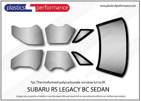 SUBARU Legacy BC Sedan Lexan Makrolon Polycarbonate Window Kit