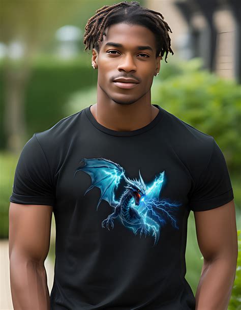 Blue Dragon T Shirt Electric Dagon Tee Lightning Dragon Fantasy Dragon Shirt Dragon Art Dragon