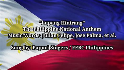 Lupang Hinirang Philippine National Anthem Aired On Febc Philippines Youtube