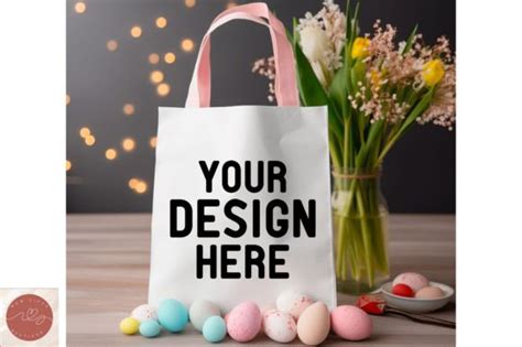 Easter Canvas Tote Bag Mockup 27 Graphic By Nowtsboutique · Creative Fabrica