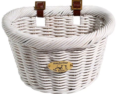 Nantucket Bike Basket Co. Cruiser Front Basket (White) (D-Shape ...