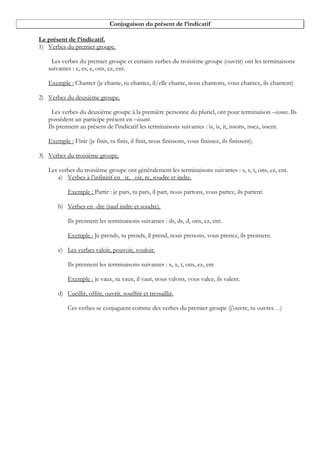 Présent indicatif PDF