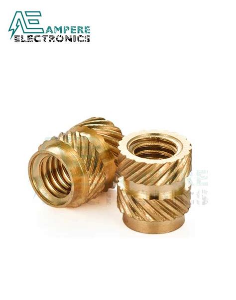 M Knurled Brass Threaded Insert Nut Ampere Electronics