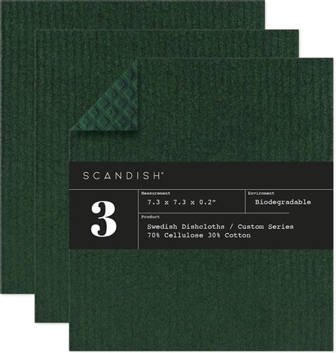 Amazon SCANDISH Forest Green Swedish Dishcloths For Kitchen Set