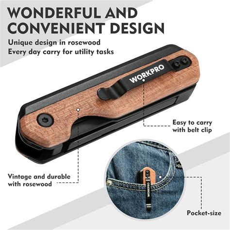 Workpro Cuchillo Plegable En Cuchillo Utilitario Cortador De Caja