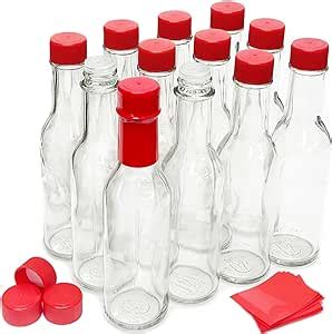 Amazon Nicebottles Hot Sauce Bottles With Red Caps Shrink Bands 5 Oz Case Of 12 Home