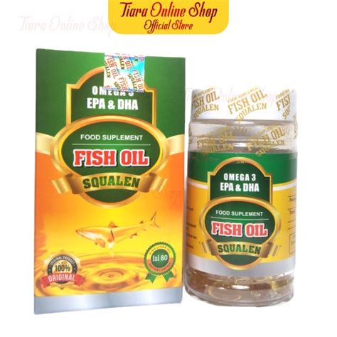 Jual Minyak Ikan Fish Oil Squalen Omega 3 Hpa Dan Dha Isi 80 Kapsul