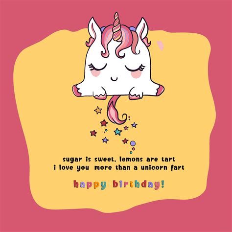 Farting Unicorn Birthday Card