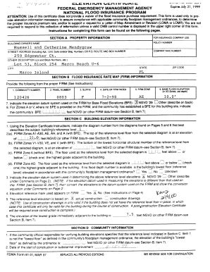 Elevation Certificate Fill Online Printable Fillable Blank PdfFiller