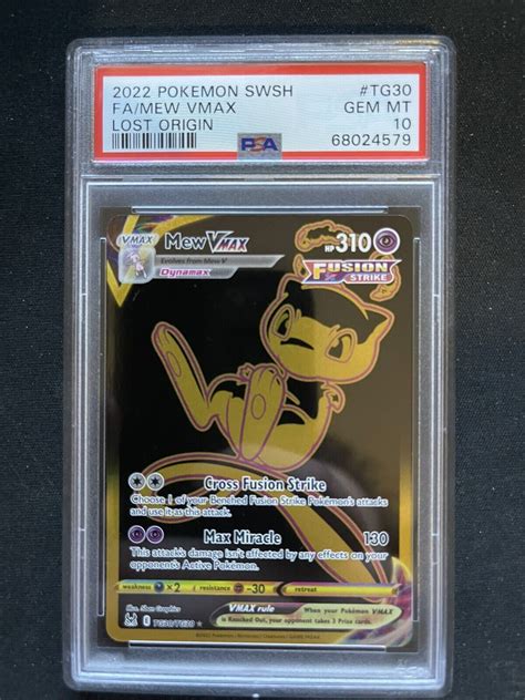 Mavin Mew Vmax Full Art Gold Card Lost Origin Tg30 Psa 10 Gem Mint