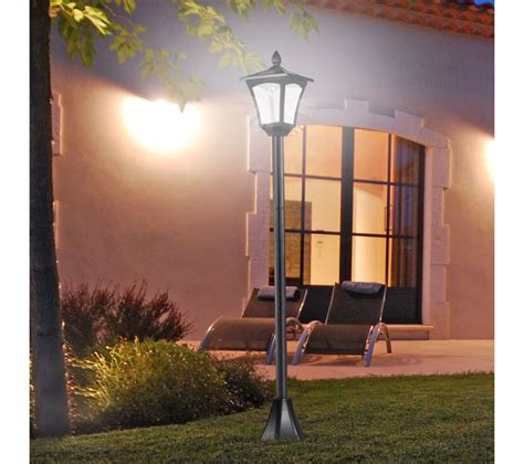 Lampadaire Extérieur Solaire Luminaire Lanterne LED Noir Eclairage