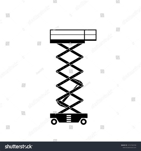 Scissors Lift Silhouette Icon Clipart Image Stock Illustration 1414746740