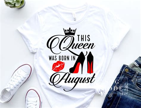 This Queen Was Born In August Svg Png Pdf Birthday Queen Svg Etsy