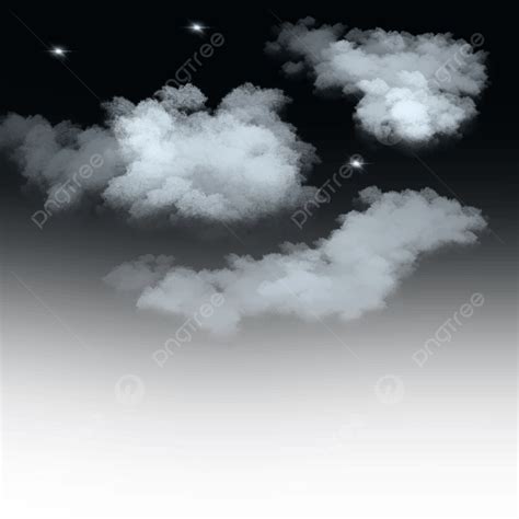 White Clouds And Star In The Night Sky Landscape Sky Night Landscape