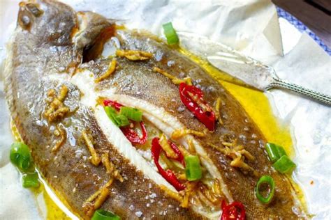 Baked Whole Lemon Sole With Ginger And Chilli Sauce