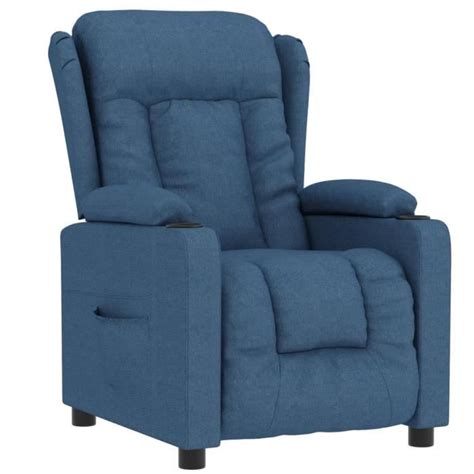 Atyhao Fauteuil Inclinable Bleu Tissu A Cdiscount Maison