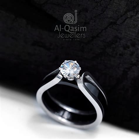 Solitaire Zircon Titanium Ring | Ceramic Titanium Jewellery in Lahore