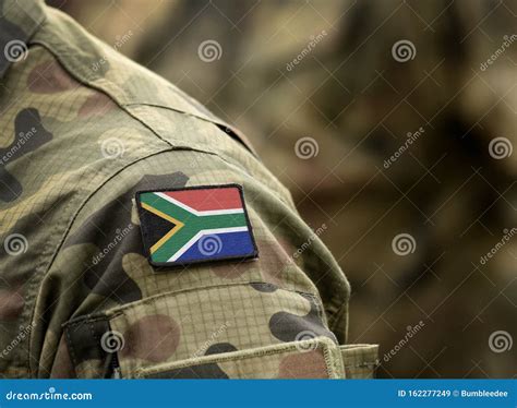 Flag of South Africa on Military Uniform. Army, Troops, Soldiers Stock ...