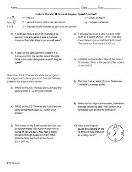 Uniform Circular Motion Worksheet With Answers Pdf – Kidsworksheetfun