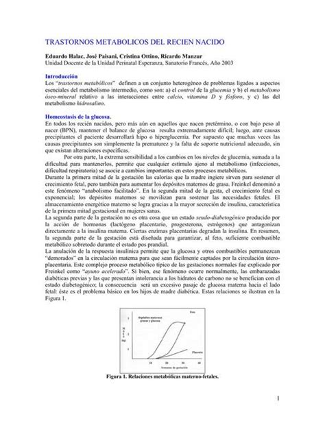 Trastornos Metabólicos del Recién Nacido Agus Ibañez uDocz