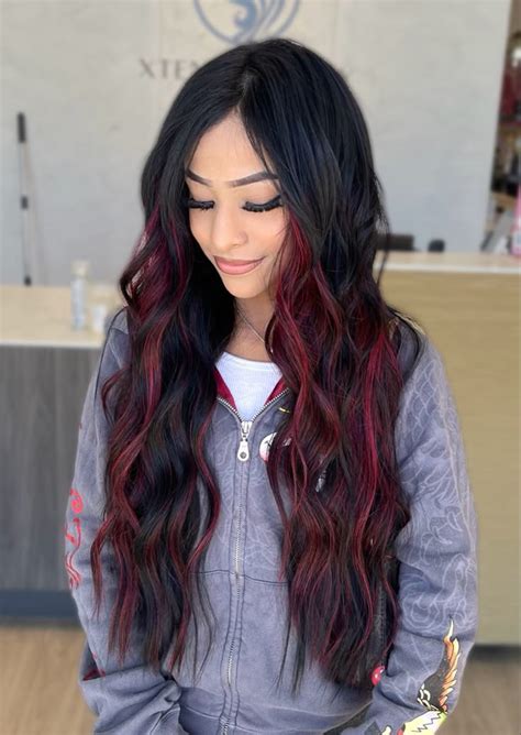 Vampy Black And Red Hair Extensions ️ In 2024 Red Hair Extensions