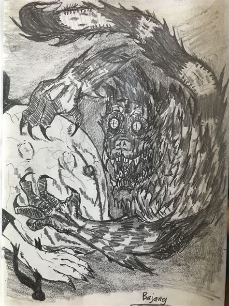 The Bajang - pencil sketch by me. : r/ImaginaryMonsters