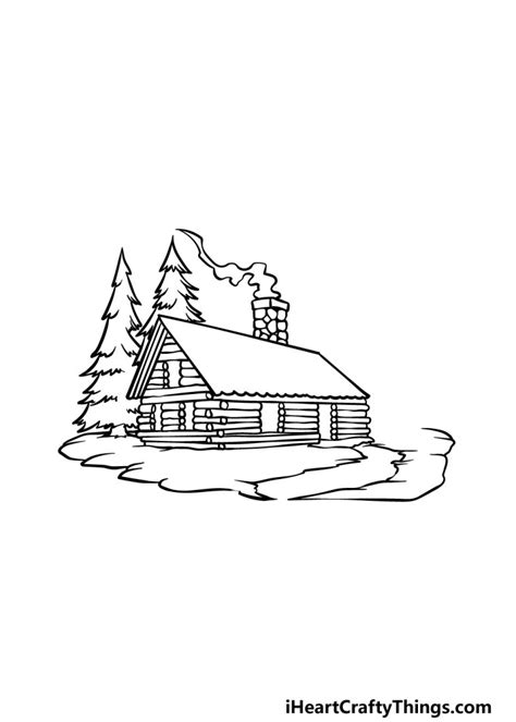 Cabin Drawing How To Draw A Cabin Step By Step