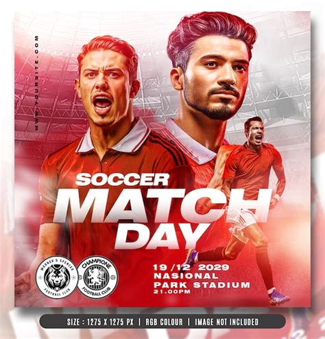 Premium Psd Soccer Football Sport Matchday Poster Templates