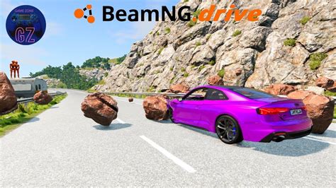 Beamng Drive Cars Vs Rockfall Crashes Youtube