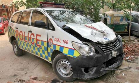 Police Car Knocks Down Bikers Escapes Caught On Cctv