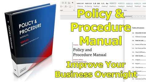 Policy And Procedure Manual Template Created In Ms Word Easy And Fast