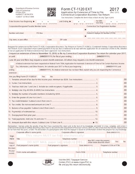 Form Ct 1120 2017 Fill Out Sign Online And Download Printable Pdf