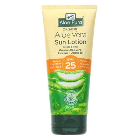 Aloe Pura Organic Aloe Vera Sun Lotion Spf 25 200ml